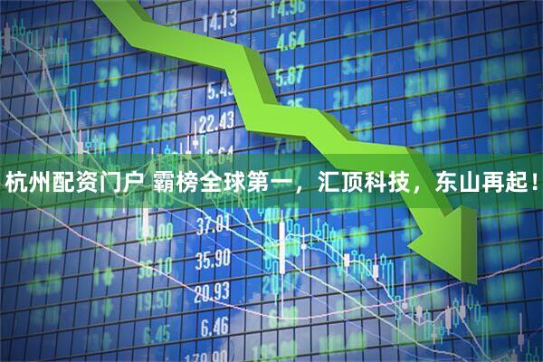 杭州配资门户 霸榜全球第一，汇顶科技，东山再起！