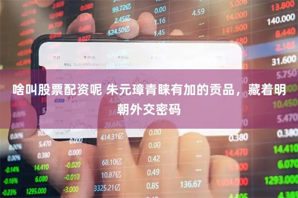 啥叫股票配资呢 朱元璋青睐有加的贡品，藏着明朝外交密码