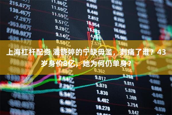 上海杠杆配资 潘晓婷的宁缺毋滥，刺痛了谁？43岁身价8亿，她为何仍单身？
